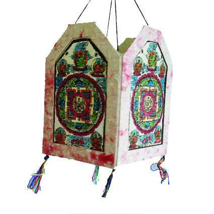 Four Side Lamp Shade with Screen Prints